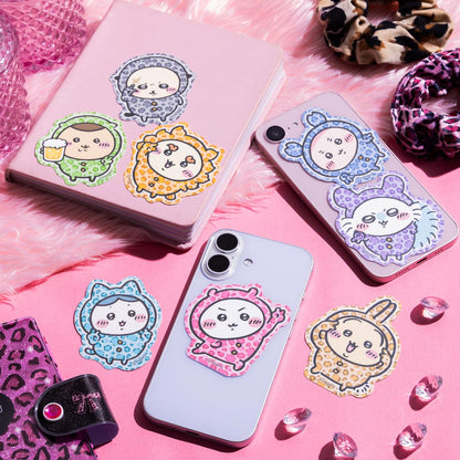 Chiikawa Leopard Print Phone-Sized Sticker (Kurimanju)
