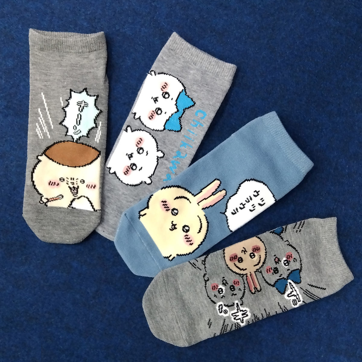 ちいかわ スニーカー丈ソックス（覗き グレー） メンズ用