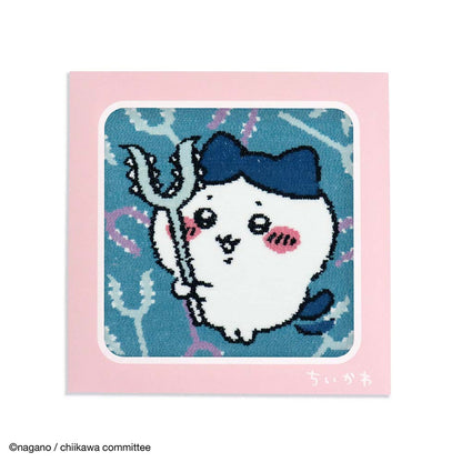 ちいかわ シェニール織タオルハンカチ（さすまた ブルー）