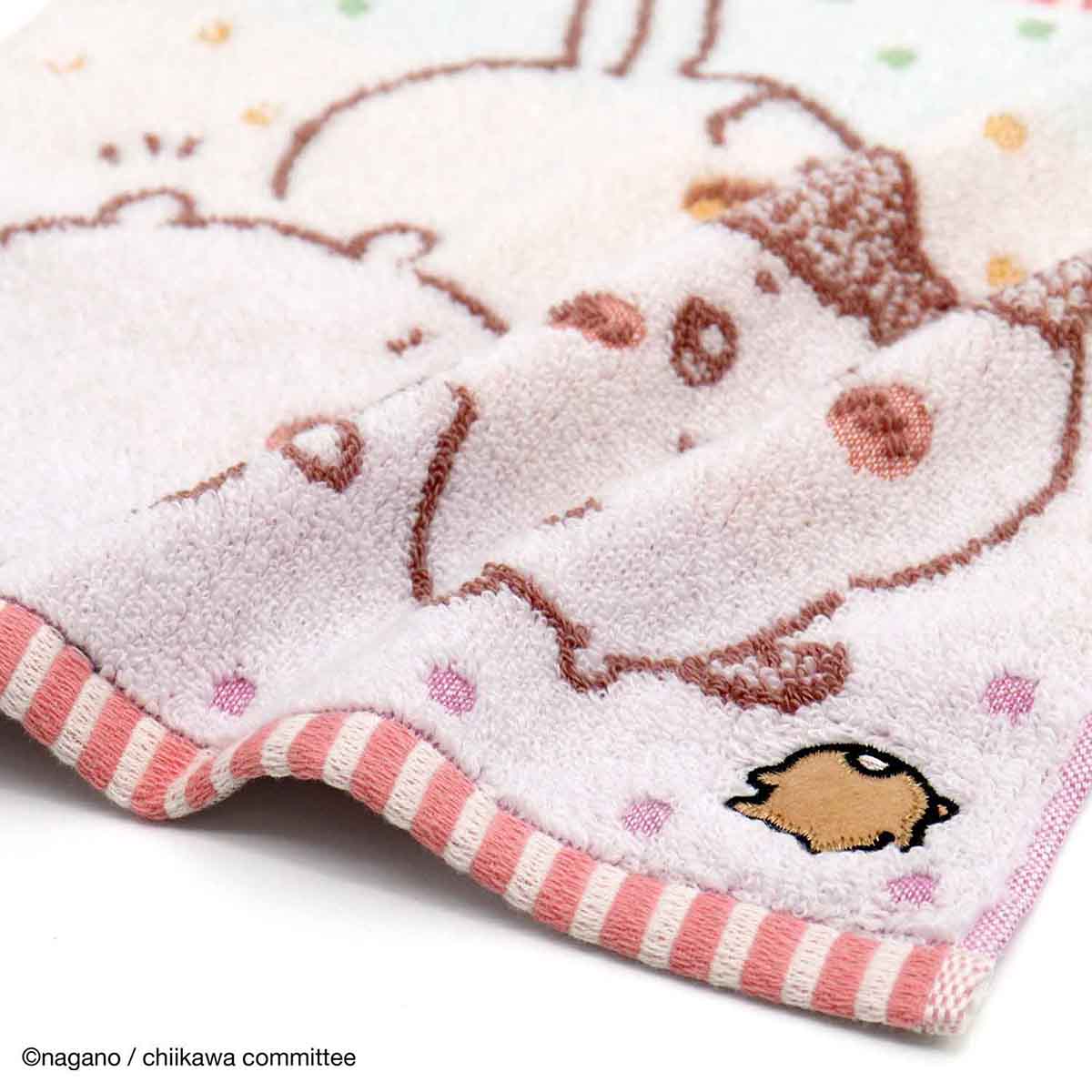 ちいかわ タオルハンカチ（ともだち ピンク）
