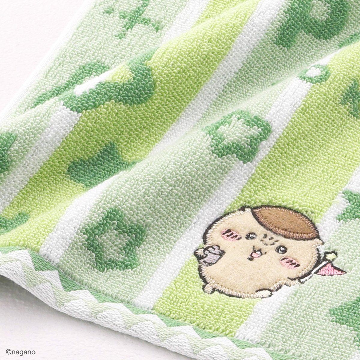 ちいかわ ちいかわパーク ストライプ ミニタオルハンカチ（グリーン）