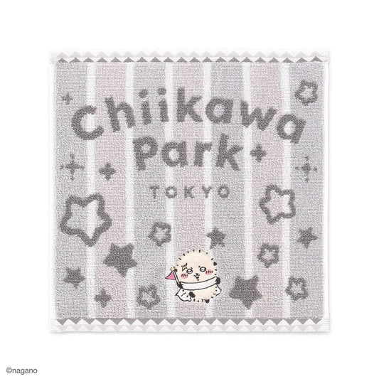 ちいかわ ちいかわパーク ストライプ ミニタオルハンカチ（グレー）