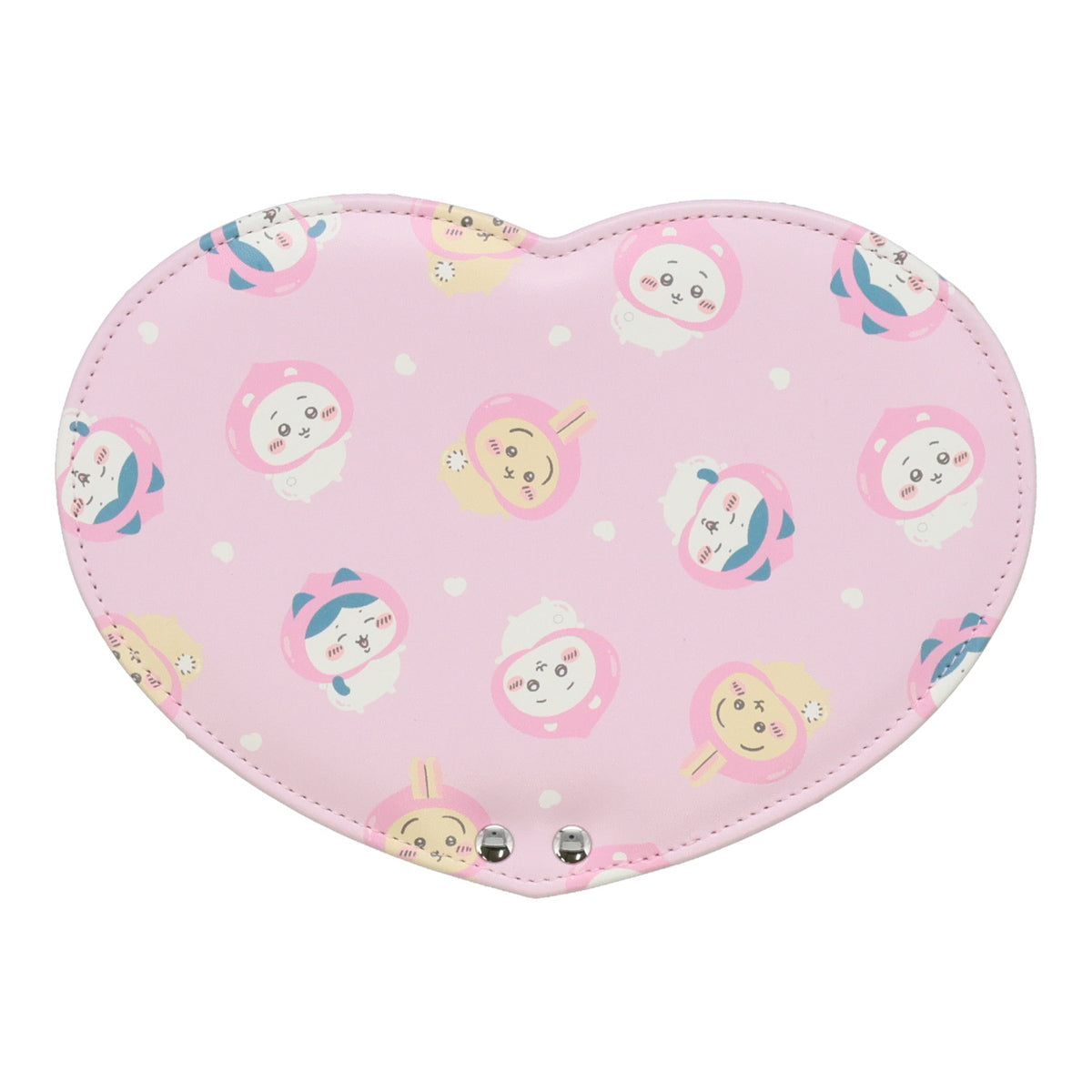 Chiikawa Heart-Shaped Fabric Mirror (Peach)