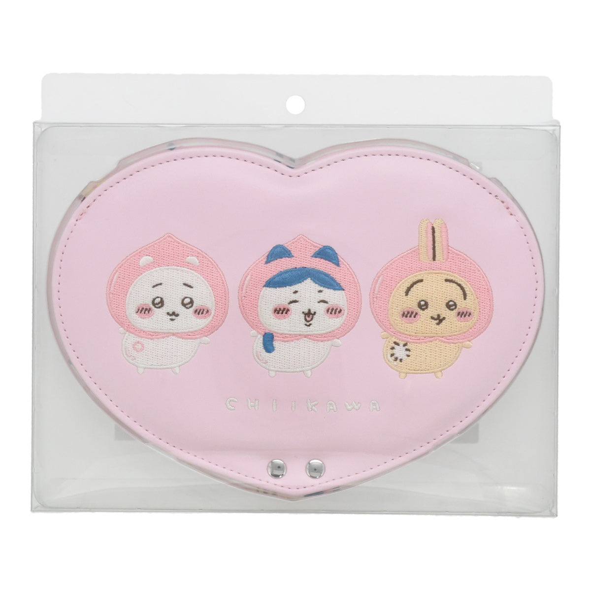 Chiikawa Heart-Shaped Fabric Mirror (Peach)