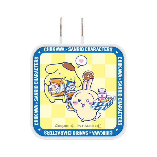 ちいかわ×サンリオキャラクターズ スーパーマーケットなUSB／USB Type-C ACアダプタ（うさぎ＆ポムポムプリン）
