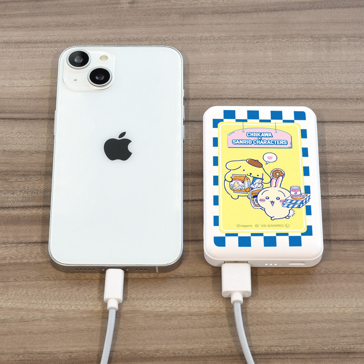 치이카와 × 산리오 캐릭터즈 MagSafe 호환 무선 리튬 충전기 5000mAh (토끼 & 폼폼푸린)