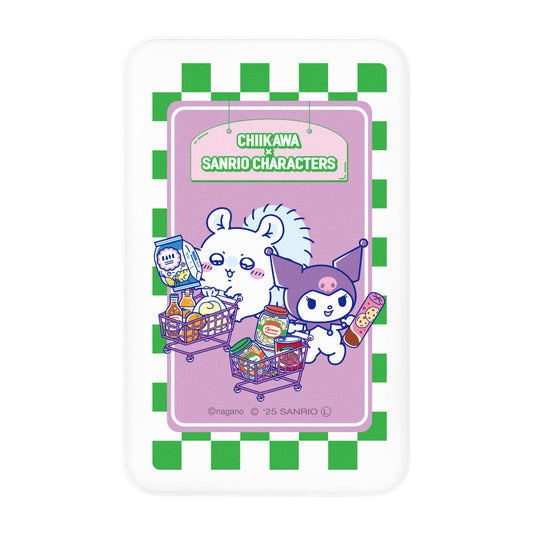 ちいかわ×サンリオキャラクターズ スーパーマーケットなMagSafe対応 ワイヤレスリチウム充電器 5000mAh（モモンガ＆クロミ）
