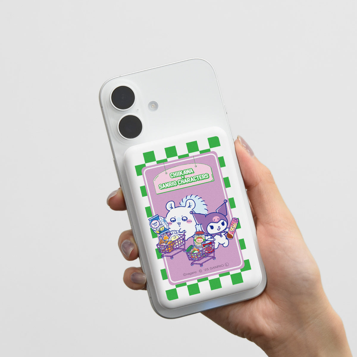 ちいかわ×サンリオキャラクターズ スーパーマーケットなMagSafe対応 ワイヤレスリチウム充電器 5000mAh（モモンガ＆クロミ）