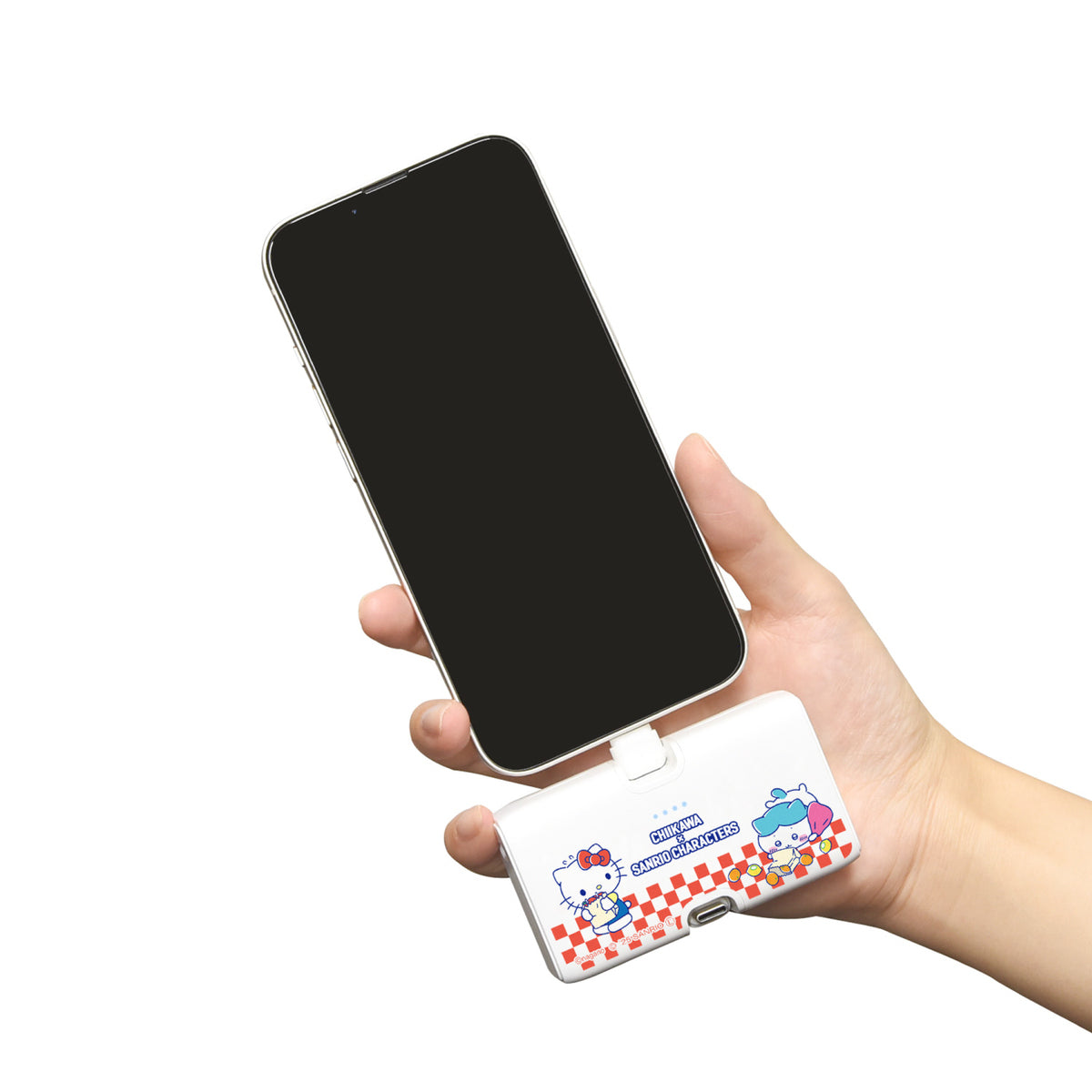 치이카와 × 산리오 캐릭터즈 Lightning/Type-C 커넥터 포함 리튬 이온 충전기 4000mAh (가르마 & 헬로키티)