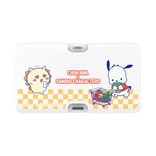 ちいかわ×サンリオキャラクターズ スーパーマーケットなLightning／Type-Cコネクタ付き リチウムイオン充電器 4000mAh（シーサー＆ポチャッコ）