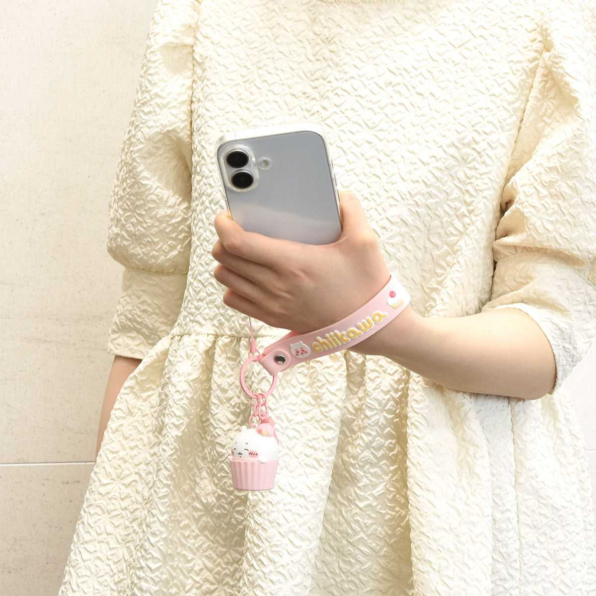 Chiikawa Hand Strap with 3D Mascot (Chiikawa)