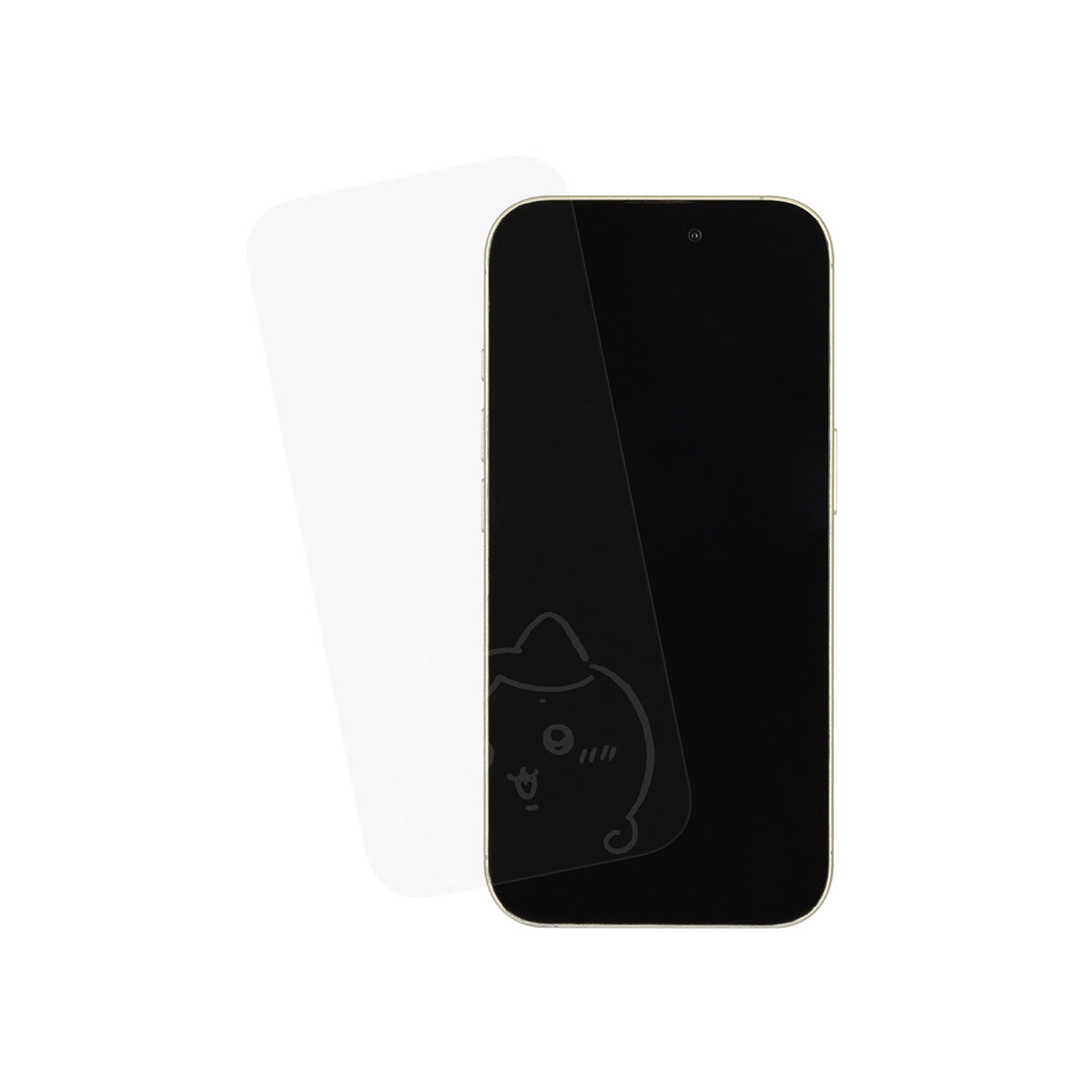 치이카와 iPhone16Pro 호환 강화유리 스크린 프로텍터 (하치와레)