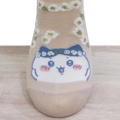 Chiikawa Soft Crew Socks (Hachiware Lily Beige) Women's Size