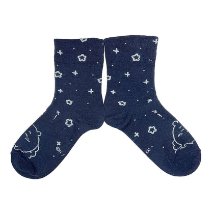 Chiikawa Lamé Crew Socks (Chiikawa Navy) Women's Size