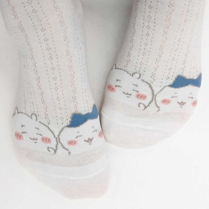 Chiikawa Ribbon Embellished Crew Socks (Off-White) Women's