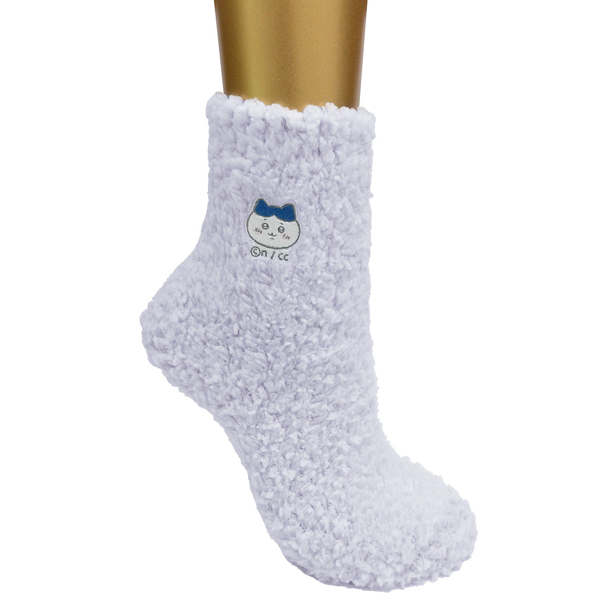 Chiikawa Fluffy Crew Socks (Hachiware Purple) Women's