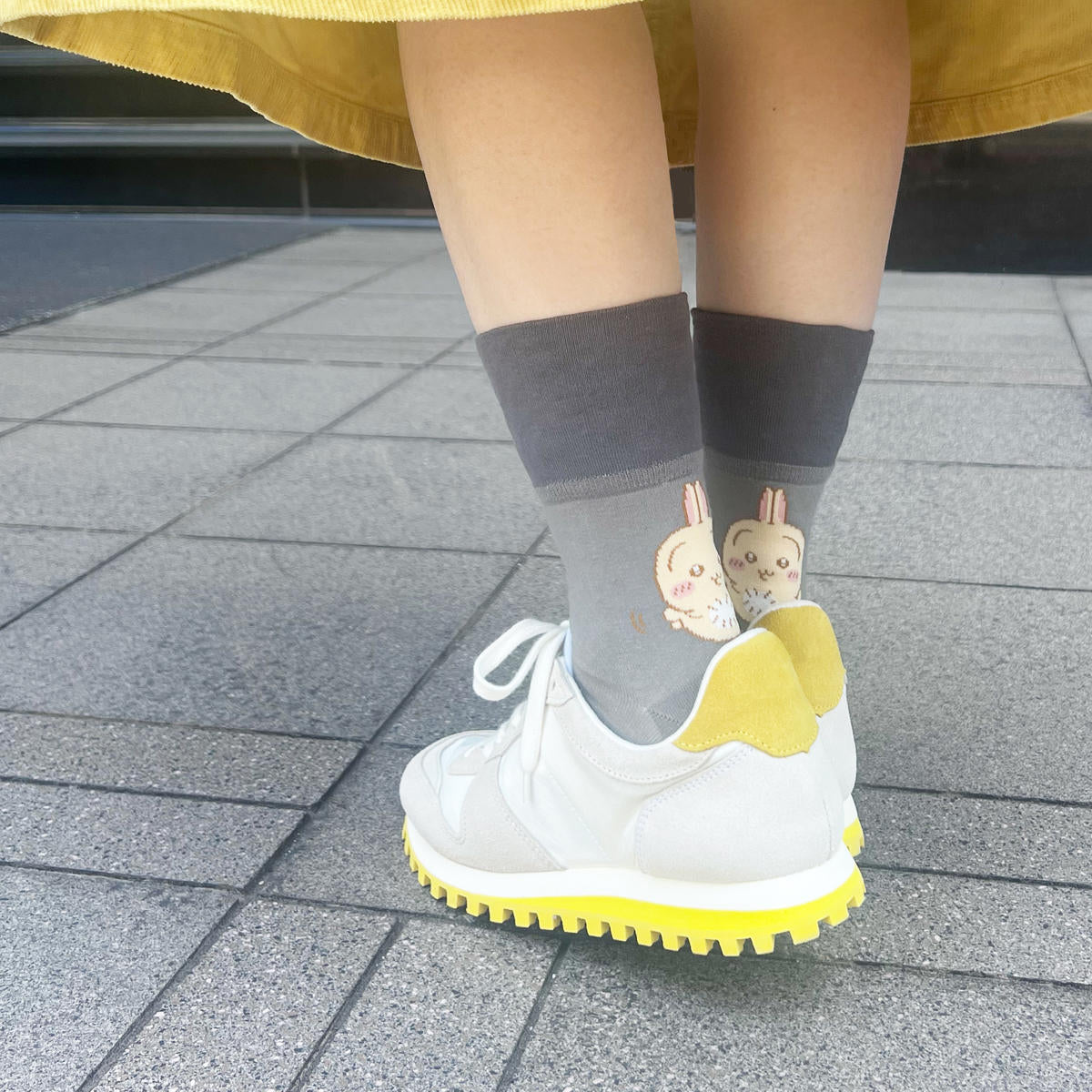 Chiikawa Folded Crew Socks (Usagi) - Women