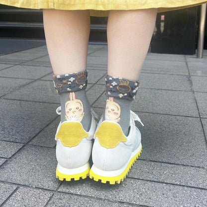 Chiikawa Folded Crew Socks (Usagi) - Women
