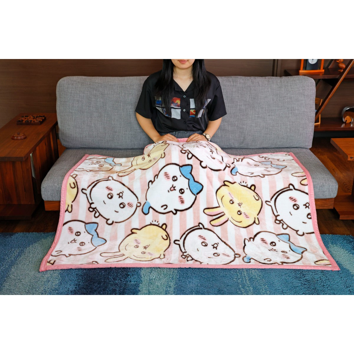 ちいかわ アニメ『ちいかわ』 ストライプ ジュニア毛布