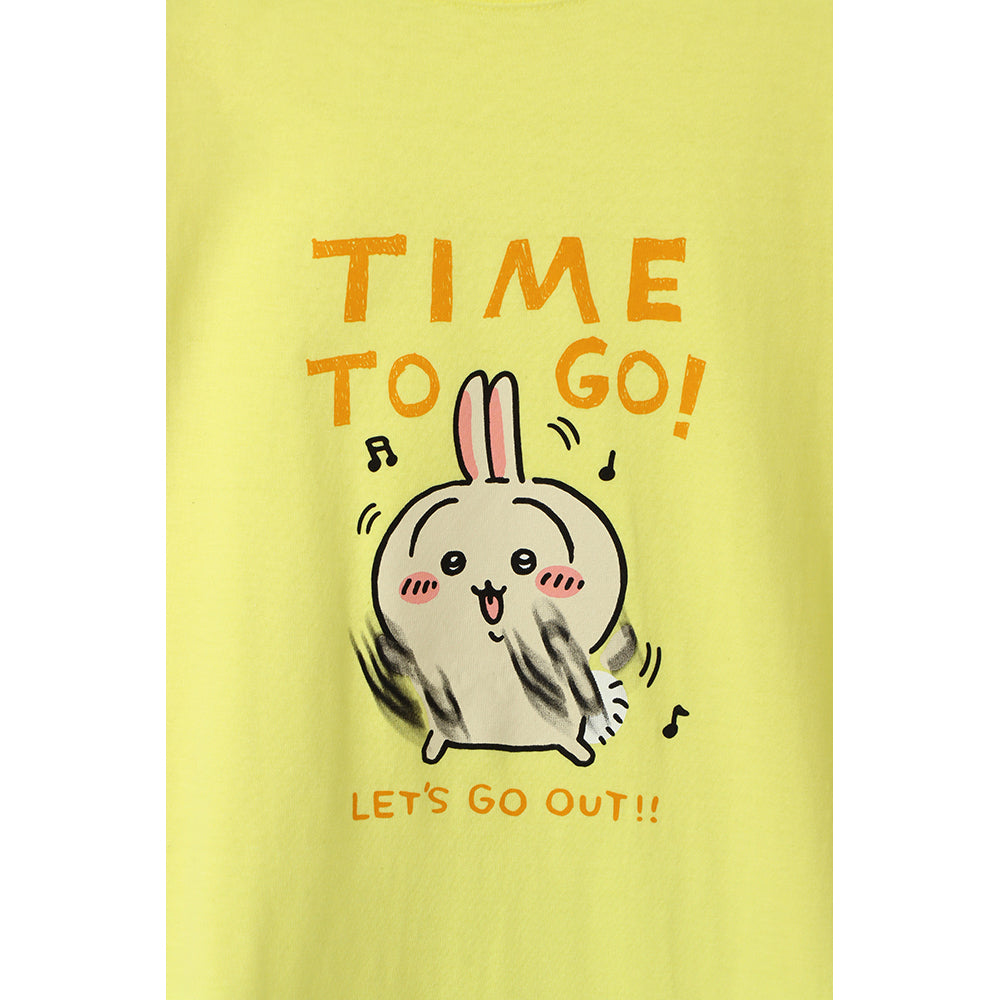 ちいかわ お出かけ楽しみ！な Tシャツ おでかけうさぎ ライトイエロー