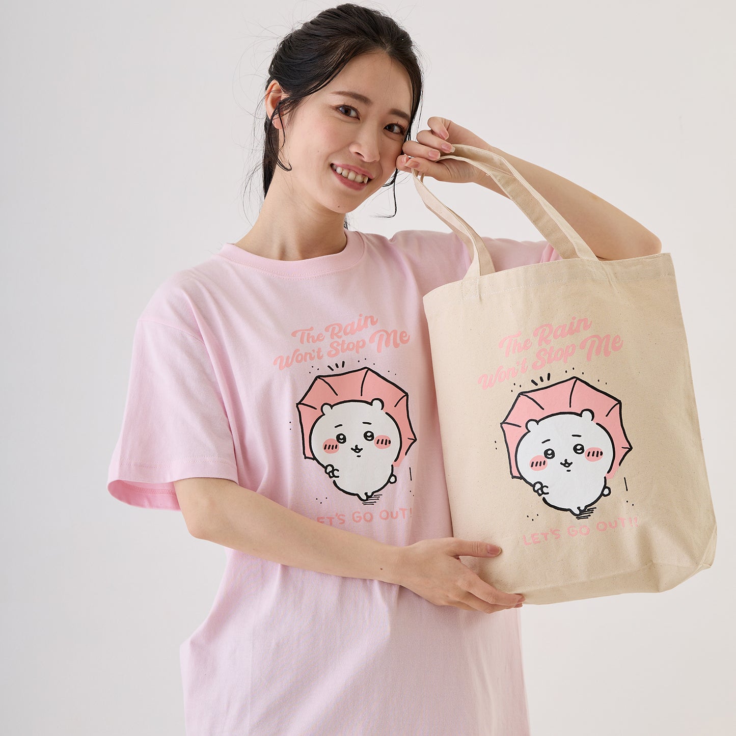 치이카와 나들이 즐거워! 토트백 치이카와와 우산 내추럴