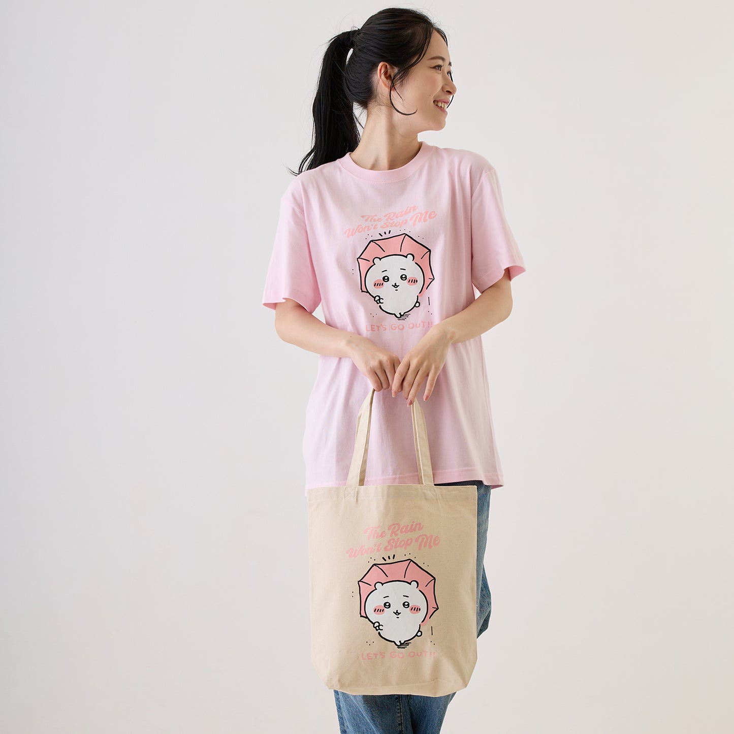 치이카와 나들이 즐거워! 토트백 치이카와와 우산 내추럴