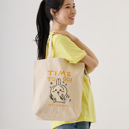 Chiikawa Excited to Go Out! Tote Bag (Outing Usagi Natural)