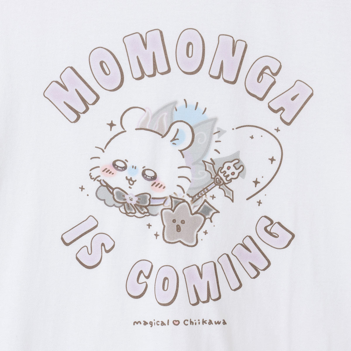 치이카와 초매지컬 치이카와 빅T셔츠 MOMONGA IS COMING 화이트
