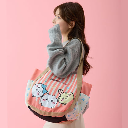 ちいかわ バルーンバッグ ストライプ ピンク