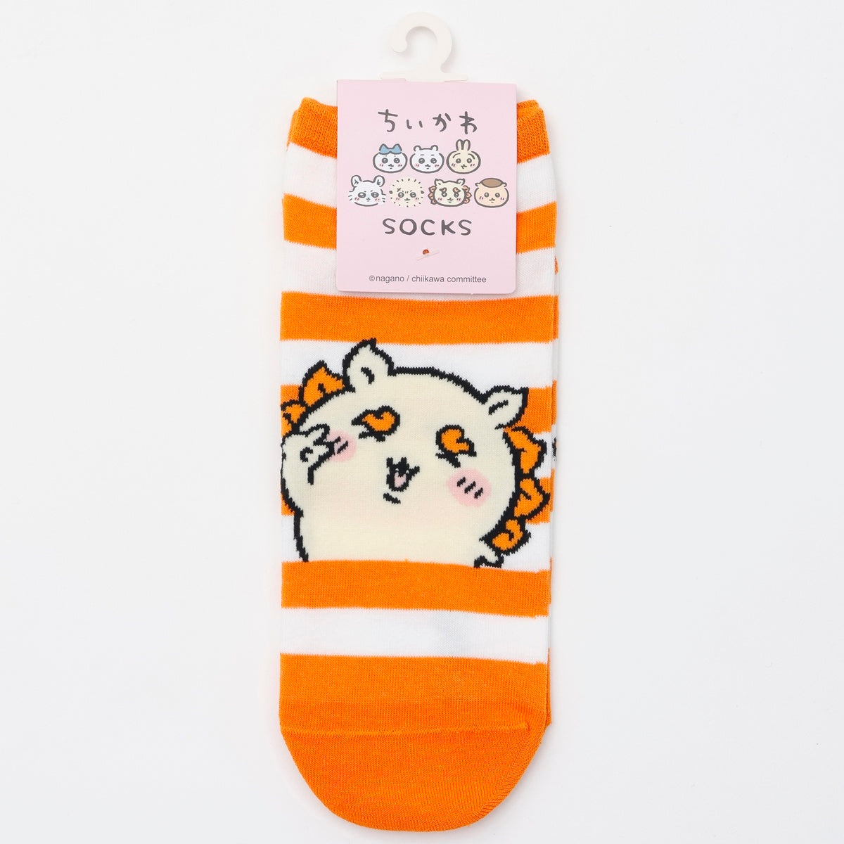 ちいかわ クルーソックス シーサーピース オレンジボーダー