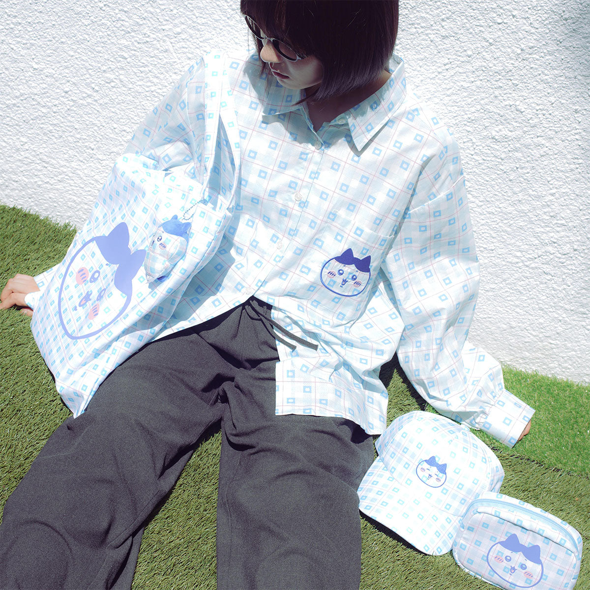 Chiikawa Check Series CAP Hachiware Blue