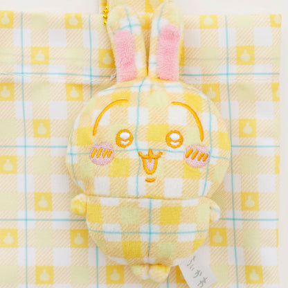 Chiikawa Check Series Tote Bag (with Charm) Usagi Yellow