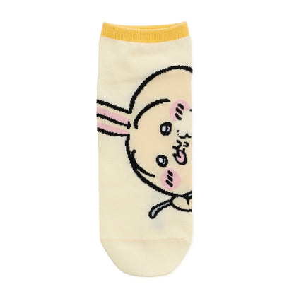 ちいかわ クルーソックス うさぎアップ ライトイエロー