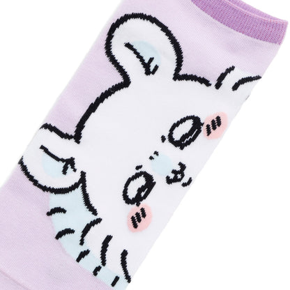 ちいかわ クルーソックス モモンガアップ ライトパープル