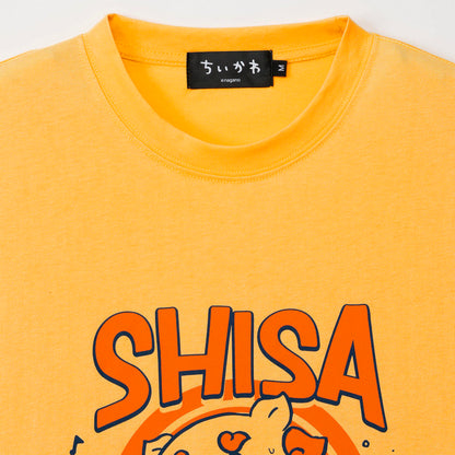 ちいかわ シーサーのおみやげやさん Tシャツ 全速力 イエロー