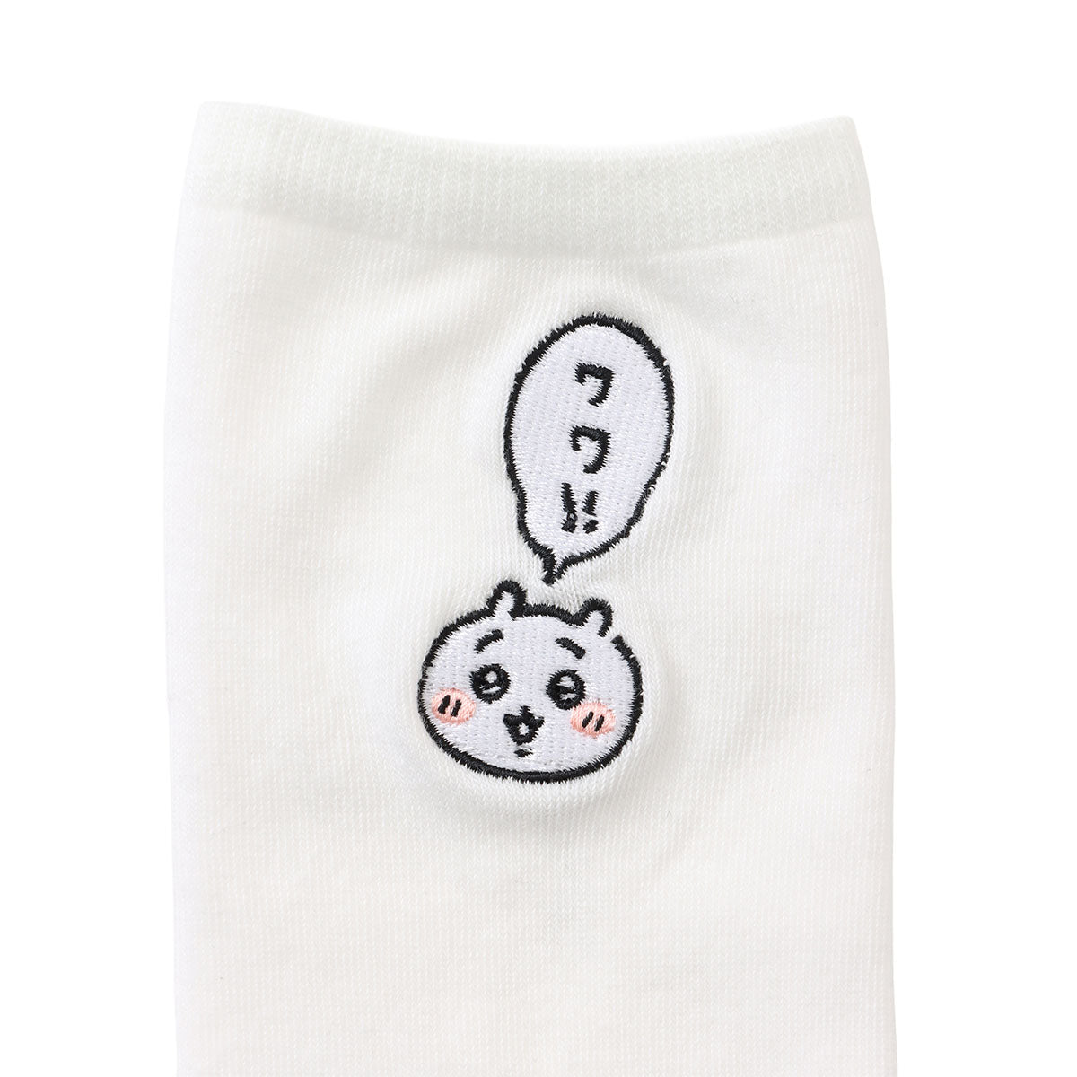 ちいかわ クルーソックス ワンポイント刺繍 ちいかわ ホワイト