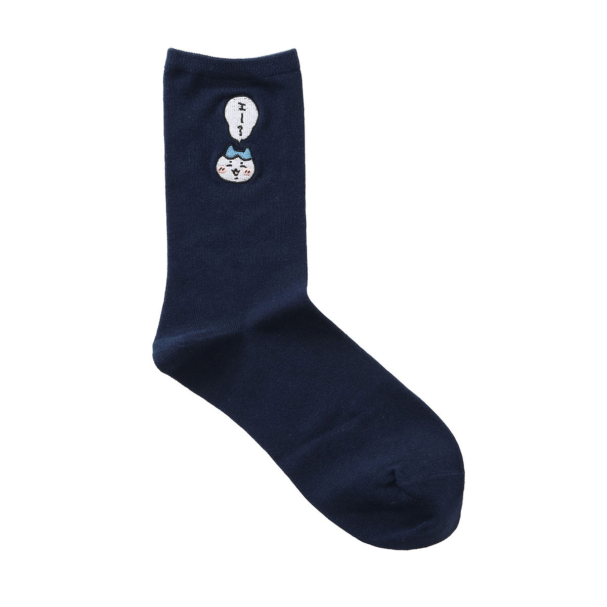 Chiikawa Crew Socks One-Point Embroidery Hachiware Black