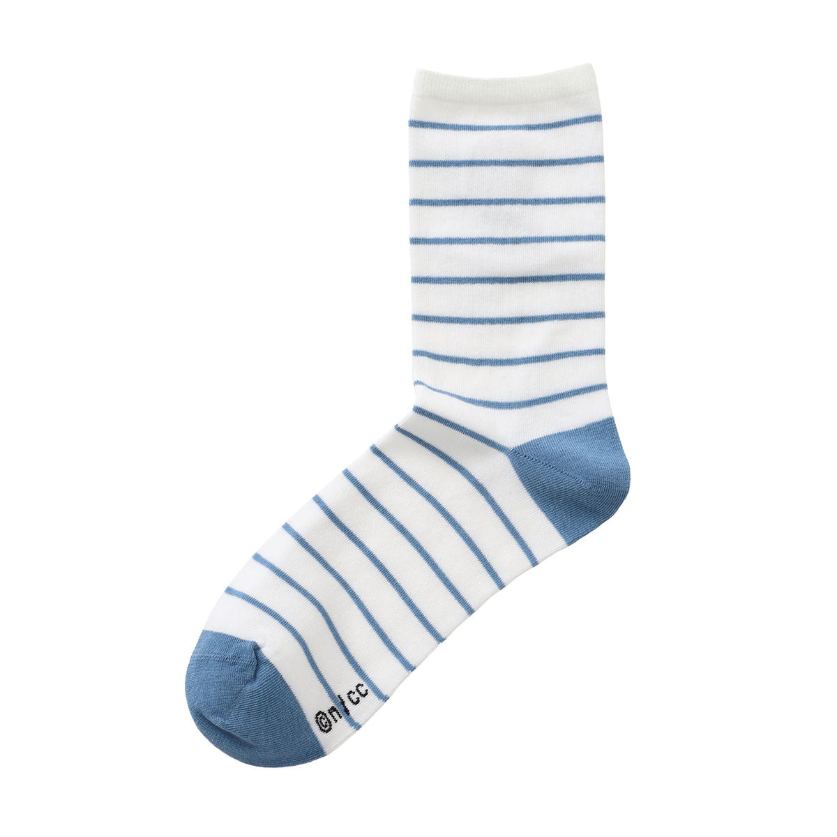 Chiikawa Crew Socks One-Point Embroidery Hachiware Border Blue