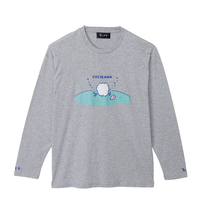 ちいかわ 長袖Tシャツ 試験勉強 アッシュ