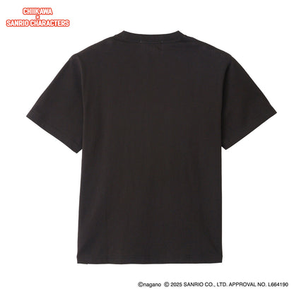 ちいかわ×サンリオキャラクターズ スーパーマーケットなTシャツ ちいかわ・シナモロール スミ