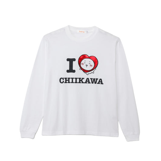 치이카와 긴팔 티셔츠 I LOVE CHIIKAWA 화이트