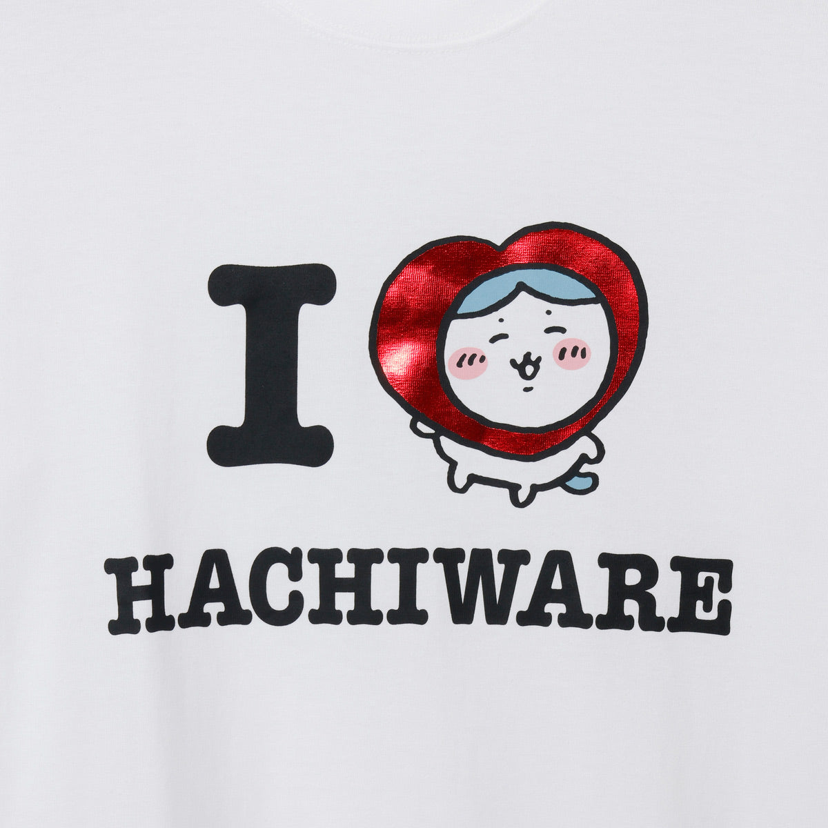 치이카와 긴팔 티셔츠 I LOVE HACHIWARE 화이트
