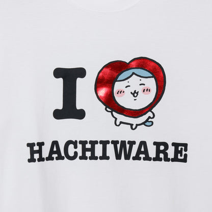 치이카와 긴팔 티셔츠 I LOVE HACHIWARE 화이트