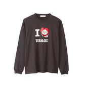 치이카와 긴팔 티셔츠 I LOVE USAGI 챠콜