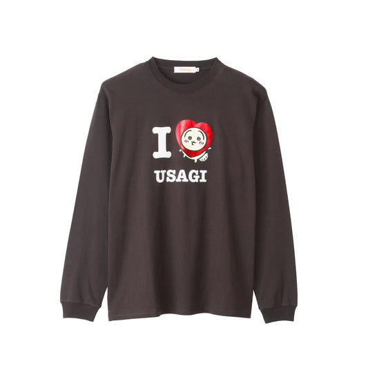 치이카와 긴팔 티셔츠 I LOVE USAGI 챠콜