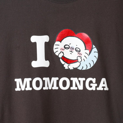 치이카와 긴팔 티셔츠 I LOVE MOMONGA 챠콜