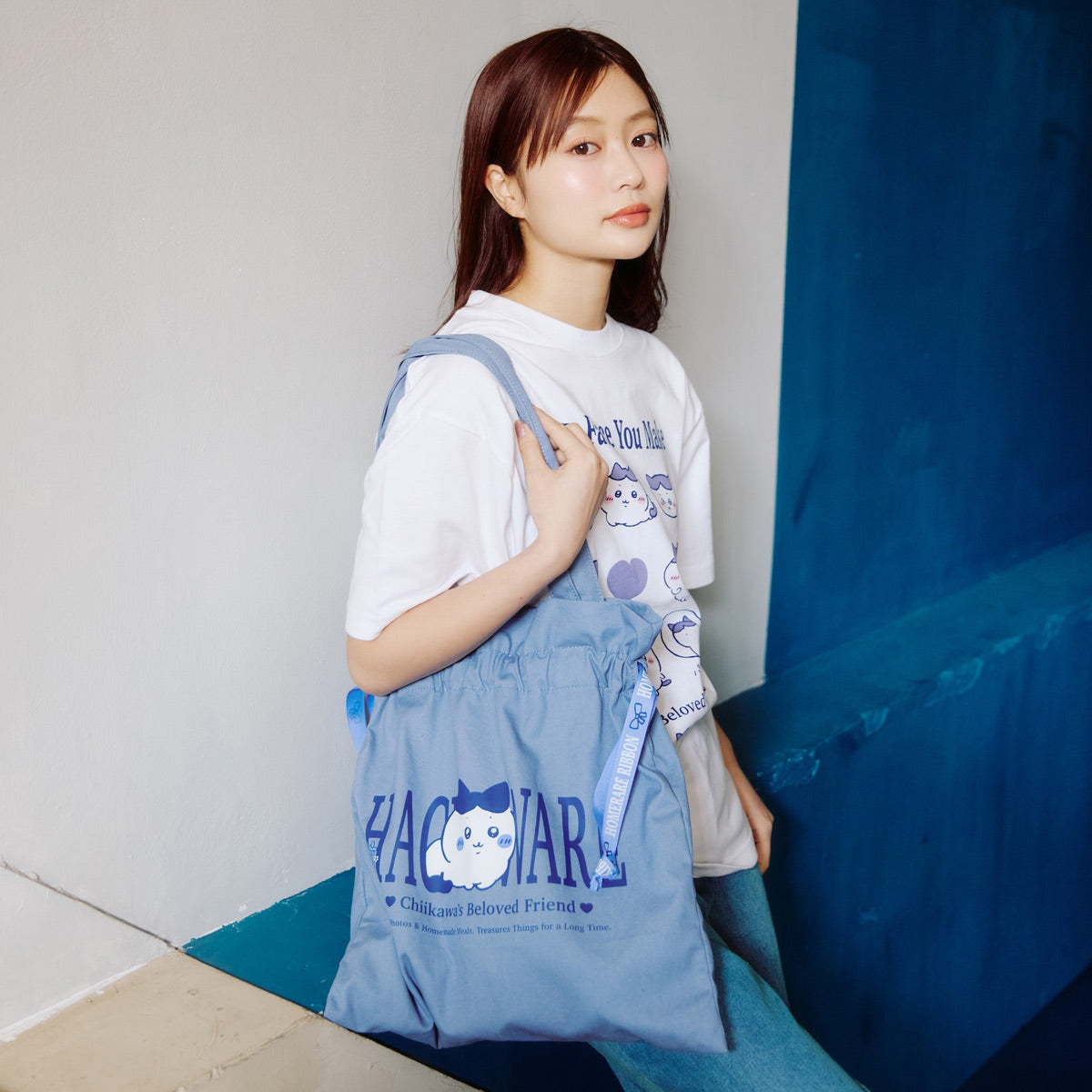 Chiikawa Tote Bag (Hachiware Series / Sax Blue)