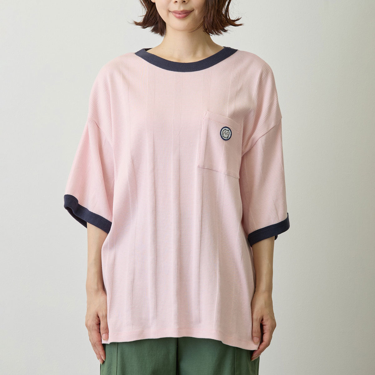 ちいかわ ビッグシルエットポケットTシャツ Robert P.Miller×Talking ちいかわ FLAMINGO