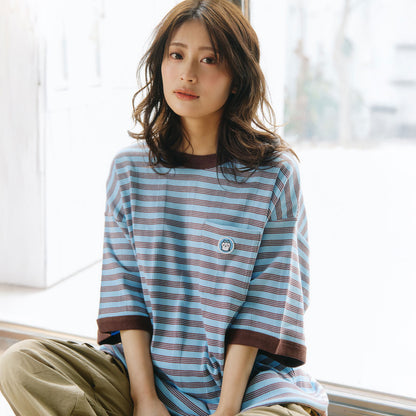 ちいかわ ビッグシルエットポケットTシャツ Robert P.Miller×Talking ハチワレ BLUEBERRY