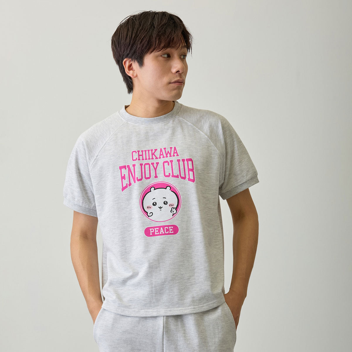 ちいかわ Tシャツ ピース ちいかわ 杢グレー